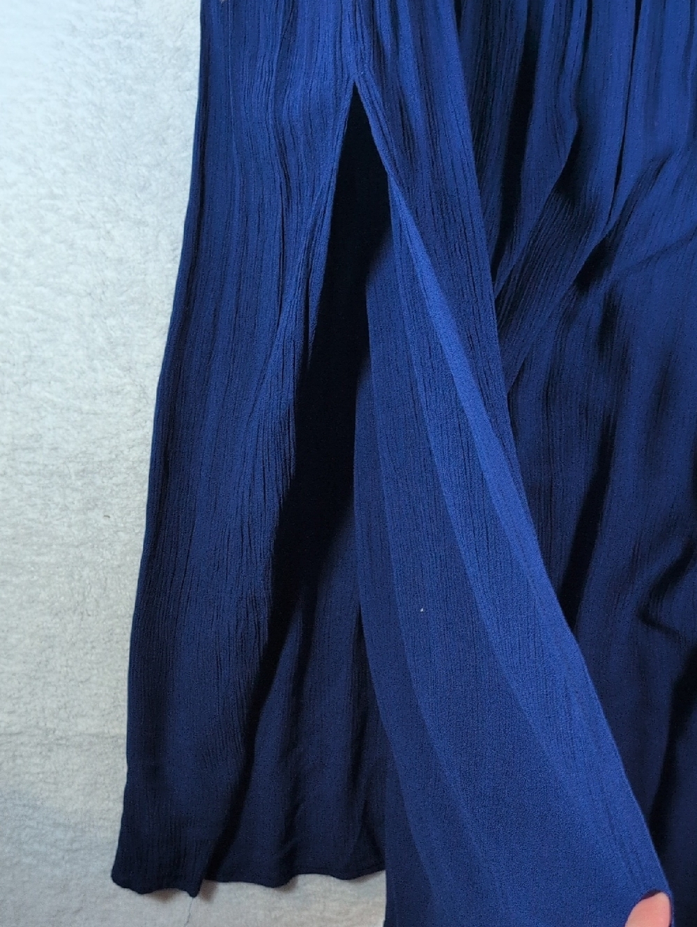574-Japna Blue Maxi Skirt with Pink Embroidered Waistband - Picture 6 of 8